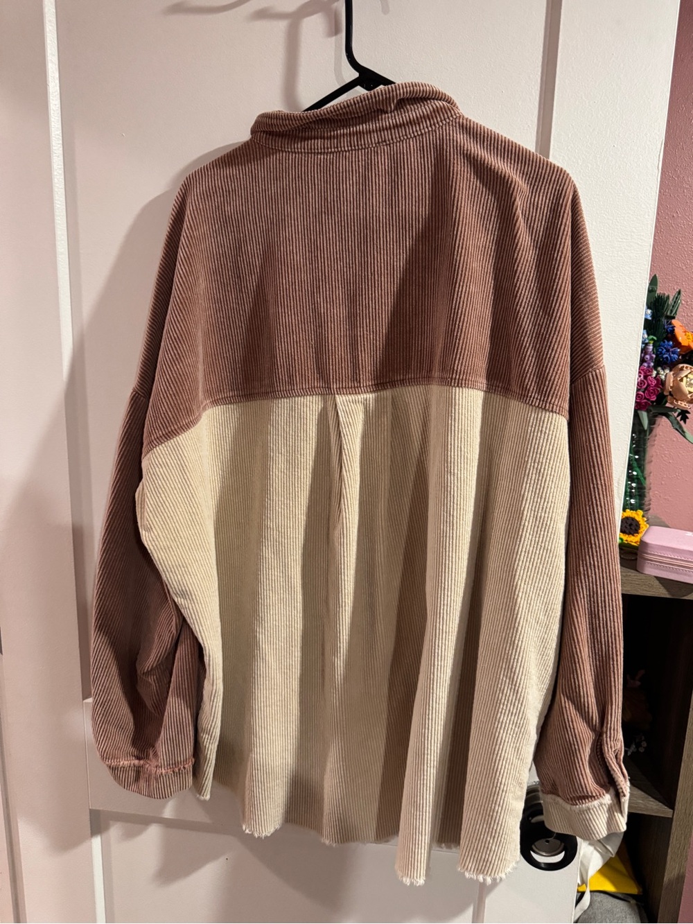 Chic Soul Two-Tone Corduroy Shacket - Picture 6 of 7
